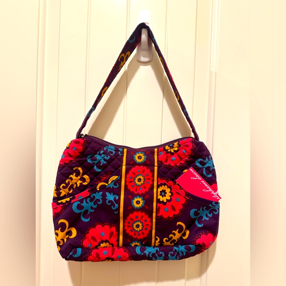 New Stephanie Dawn Plum Floral Patterned Bag